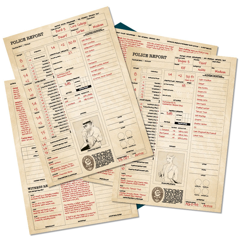 City of the Black Rose: Pre-generated Character Sheets