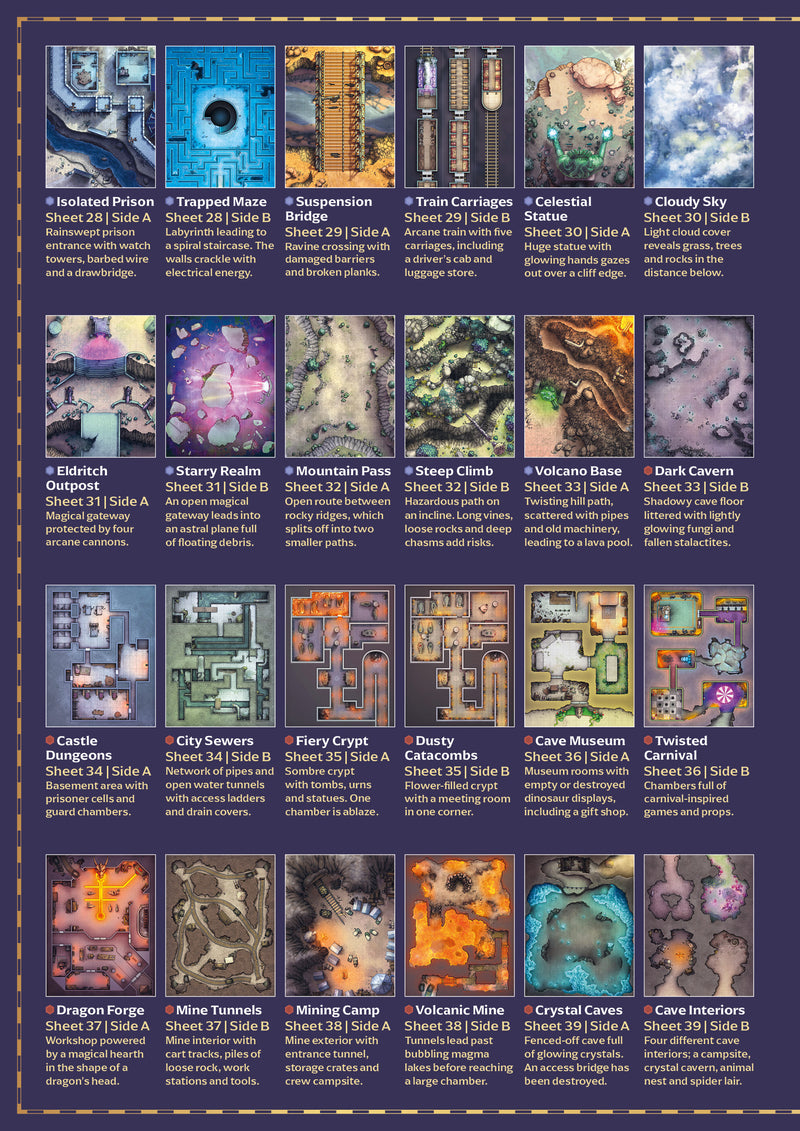 The Map Library - 100 Dry-Erase DnD Maps